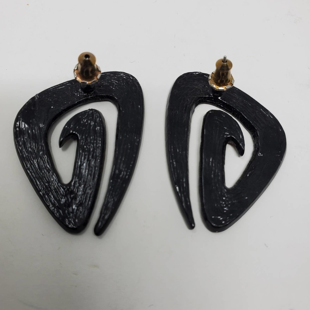 Vintage Warehouse Express Retro Art Deco Metal 80's Vibe Fashion Earrings - Picture 3 of 4
